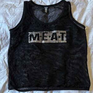 Black Mesh Tank Top